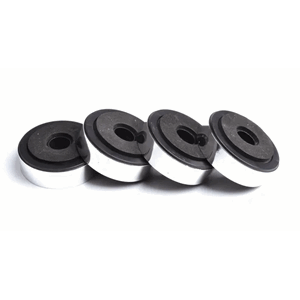 Plastføtter til stereo, 47x15mm, Sølvfarget (4-pk)