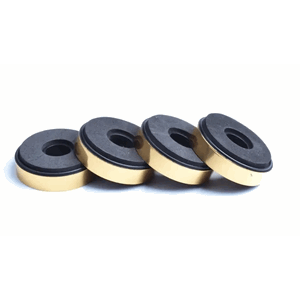 Plastføtter til stereo, 47x15mm, Gullfarget (4-pk)
