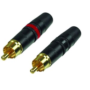 Neutrik RCA connector, rød + sort, 2-pk