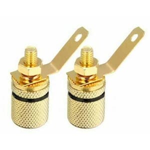 2-pk Høyttalerterminaler (sorte)