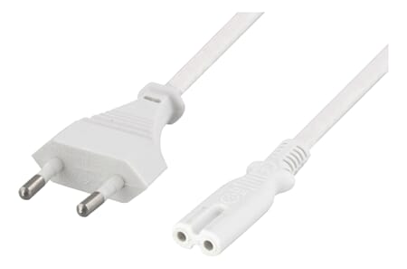 CEE 7/16 to IEC 60320 C7, 1m, white