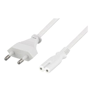 CEE 7/16 to IEC 60320 C7, 1m, white