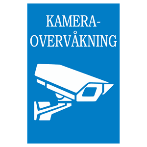 Kameraskilt vinyl A6 blått 15x10cm
