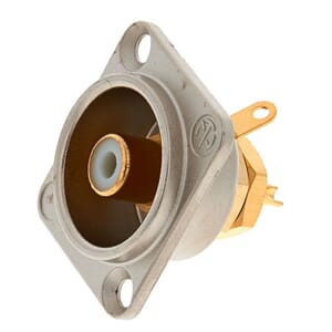 Connector RCA Male Metall, hvit