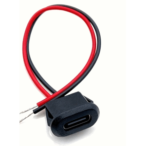 USB-C hunn kontakt for innfelling, sort