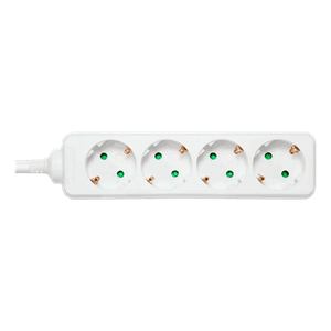 Grenuttak 4x CEE 7/3, 1x CEE 7/7, child protected, 5m, white