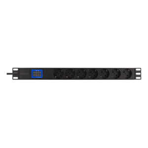 DELTACO 19" PDU, 3500W, ampmeter and voltmeter