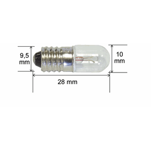 7V-300MA-2,0W E10 PÆRE, 10X28MM -OSHINO
