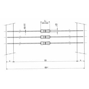 1,5K, 0,5W Sikkerhetsmotstand 2,5x6,5mm